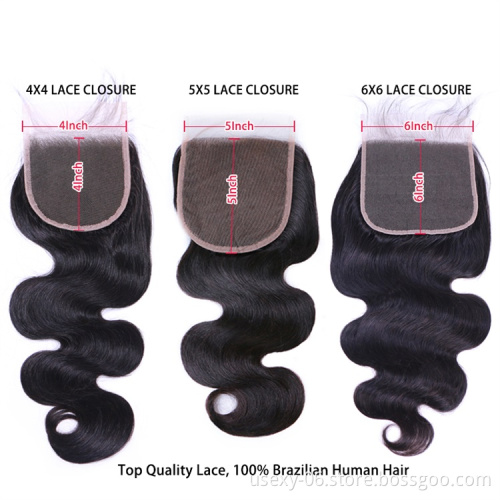 10A Grade Body Wave No Shedding No Tangling Hair Bundle With Closure,3 Bundles of Brazilian Human Hair Bundle With Closure